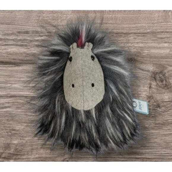 Jellycat Forest Forager Grobble Plush Gray Retired Stuffed Animal Long Hairy 7" - Picture 1 of 16